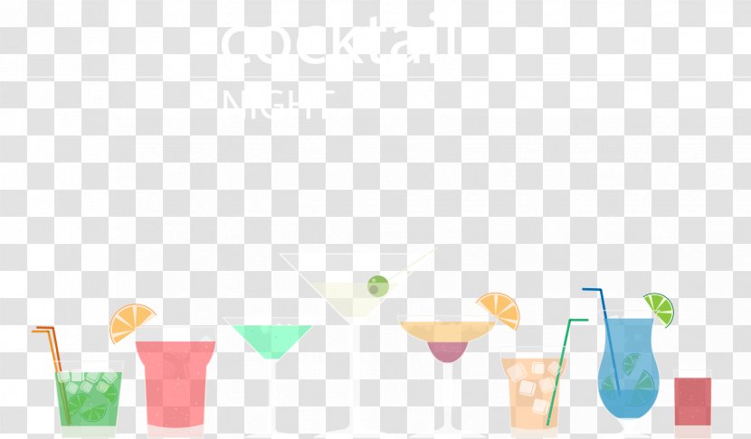 Cocktail Graphic Design Clip Art - Drinking Straw - Retro Party Vector Material Transparent PNG