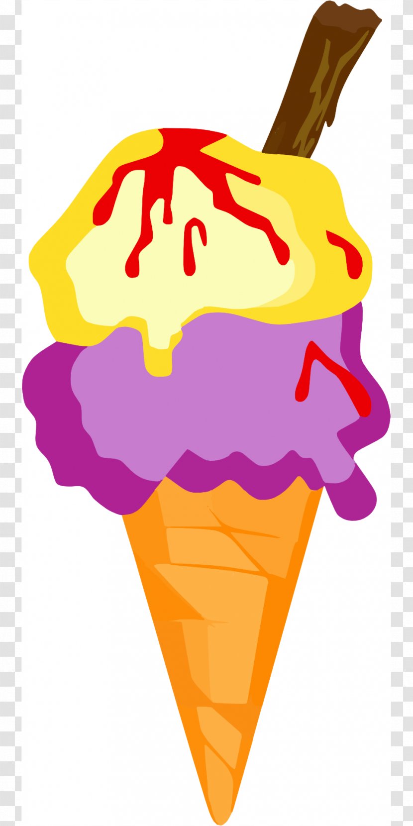 Ice Cream Cones Drawing Clip Art - Wafer Transparent PNG