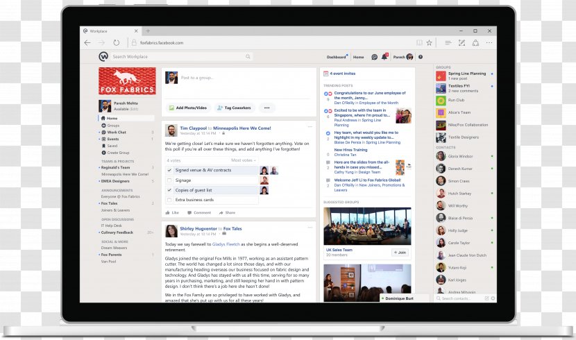 Workplace By Facebook F8 Enterprise Social Networking - Slack Transparent PNG