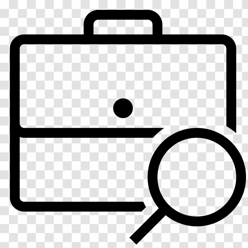 Briefcase Icon Design - Text - Black And White Transparent PNG