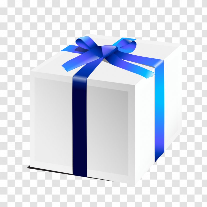 Gift Box - Blue - White-box Model Transparent PNG