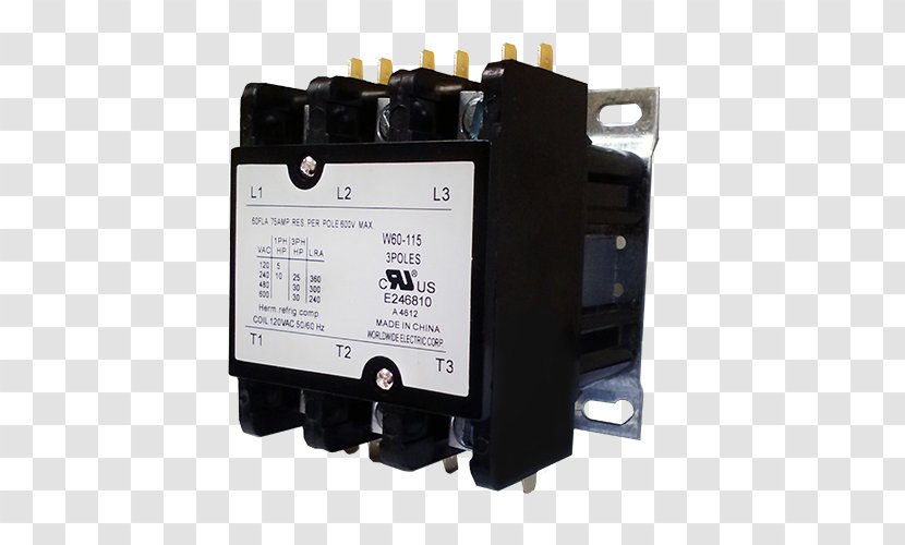 Circuit Breaker Contactor Electric Motor Ampere Relay - Wiring Diagram - Bullfrog Transparent PNG
