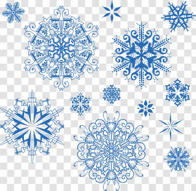 Snowflake Blue Pattern - Snow - Creative Winter Transparent PNG