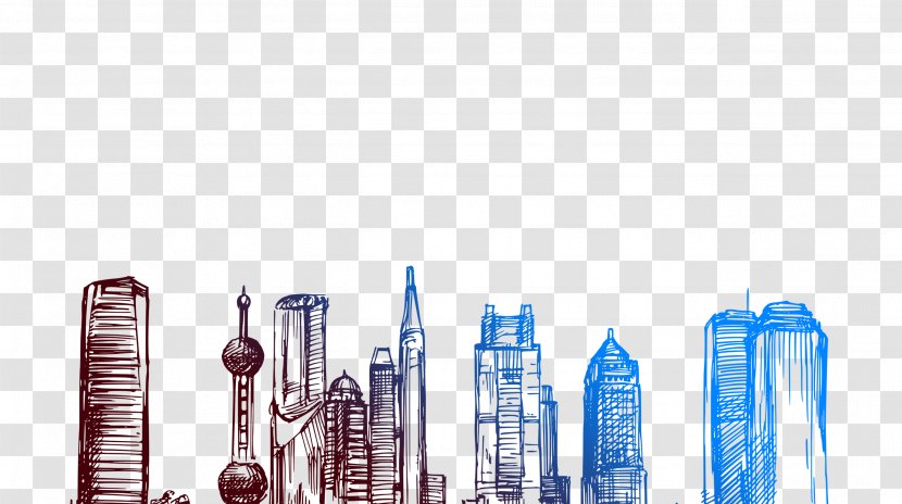 Drawing - Building - Line Urban Architecture Transparent PNG