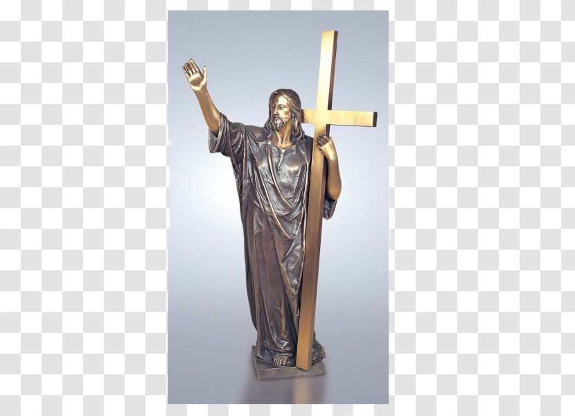 Crucifix Christ The Redeemer Sacred Heart Bronze Sculpture - Figurine - Jezus Transparent PNG
