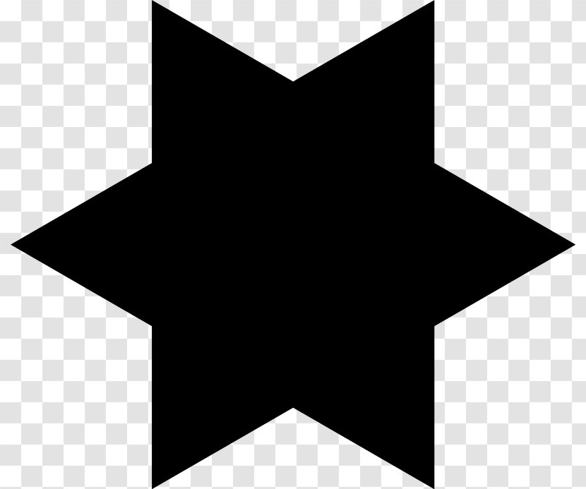 Hexagram Five-pointed Star Clip Art - Black And White Transparent PNG