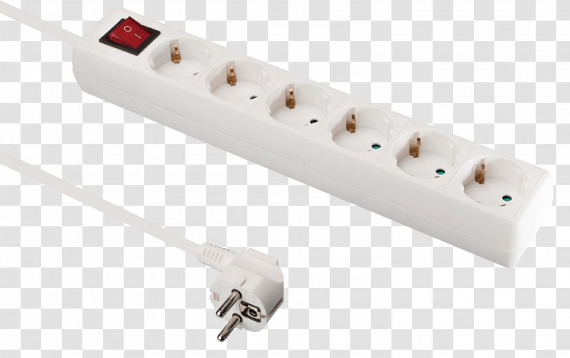 Power Strips & Surge Suppressors AC Plugs And Sockets Electrical Switches Cable Schuko - White Transparent PNG