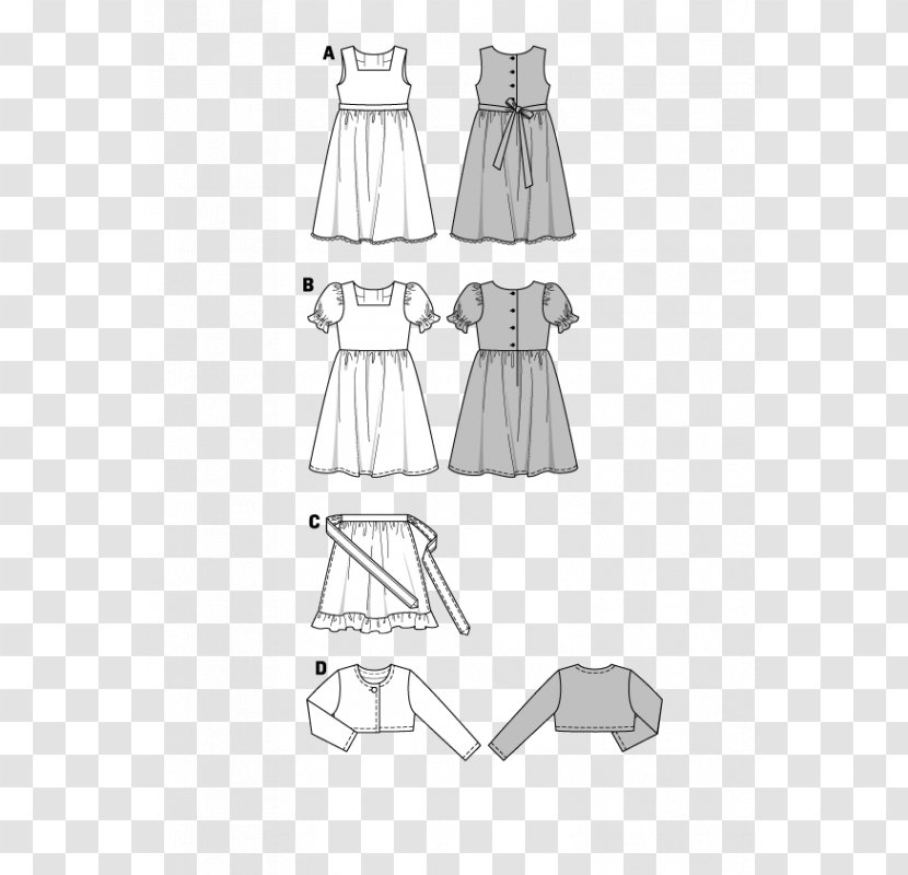 Dress Burda Style Jacket Skirt Shrug - Silhouette Transparent PNG