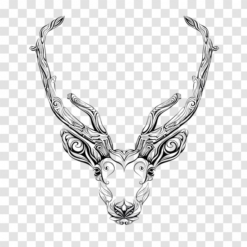 Deer Royalty-free Horn - Monochrome Transparent PNG