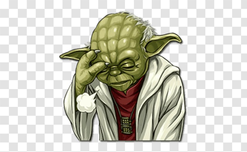 Yoda Sticker Telegram Star Wars - Vkontakte - Mythical Creature Transparent PNG