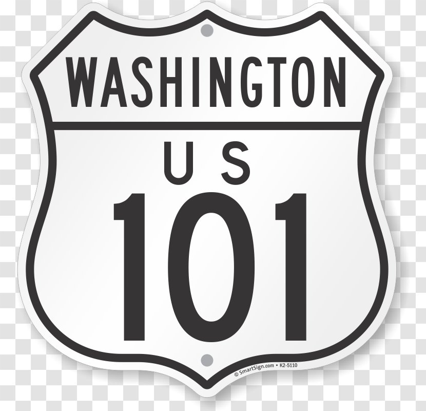 T-shirt Vehicle License Plates Logo Uniform Sleeve - Highway 101 Washington Transparent PNG
