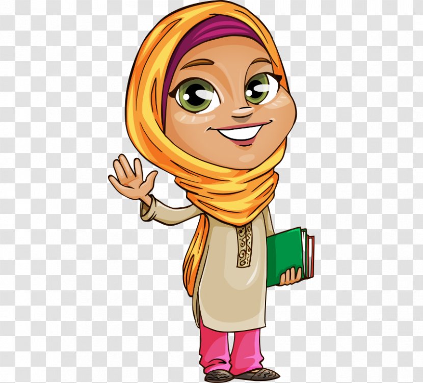 Islam Muslim Clip Art - Flower - Cartoons Painted In The Middle East Girls Transparent PNG
