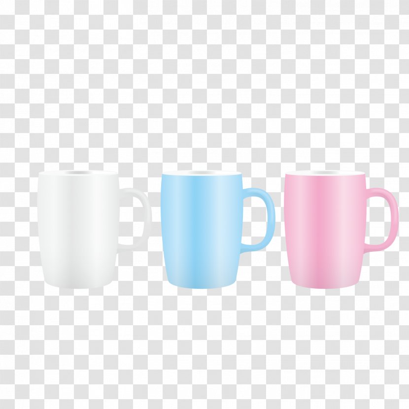 Coffee Cup Ceramic Mug Cafe - Three-color Mugs Transparent PNG