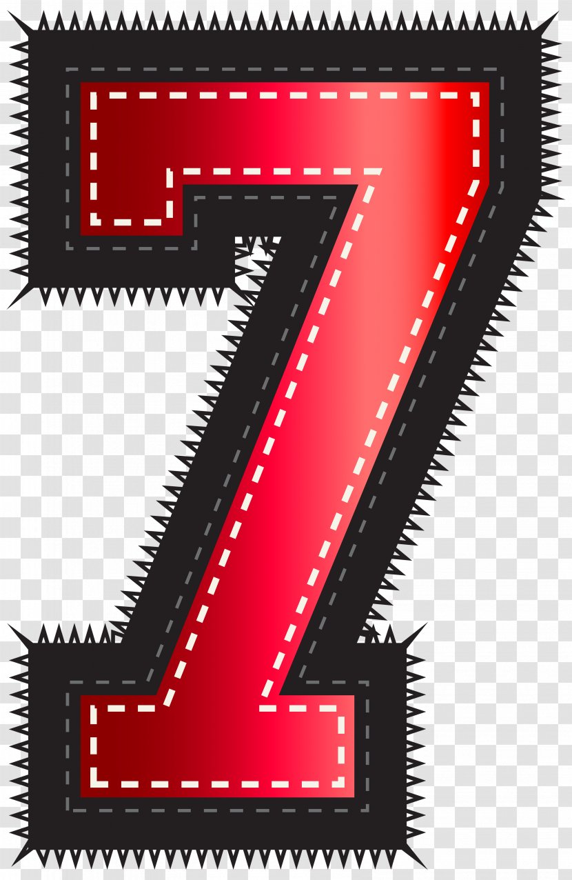 Clip Art - Red Sport Style Number Seven Image Transparent PNG