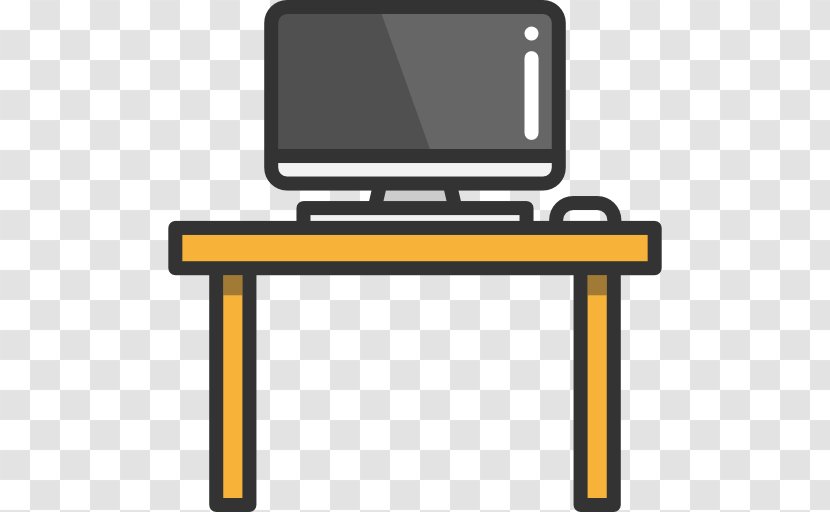 Laptop Table Desk Clip Art - Yellow Transparent PNG