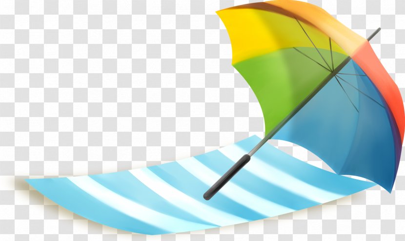 Beach Cartoon Illustration - Painted Umbrella Transparent PNG