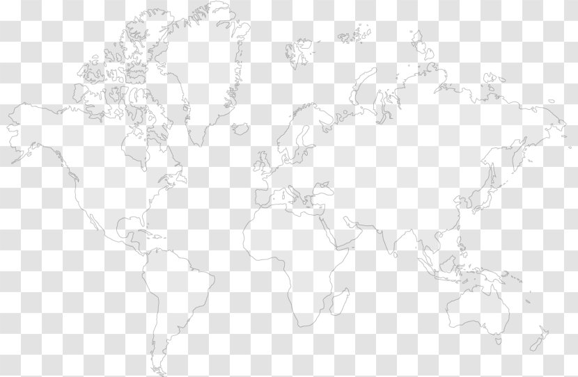 Line Black And White Angle Point - World Map Transparent PNG