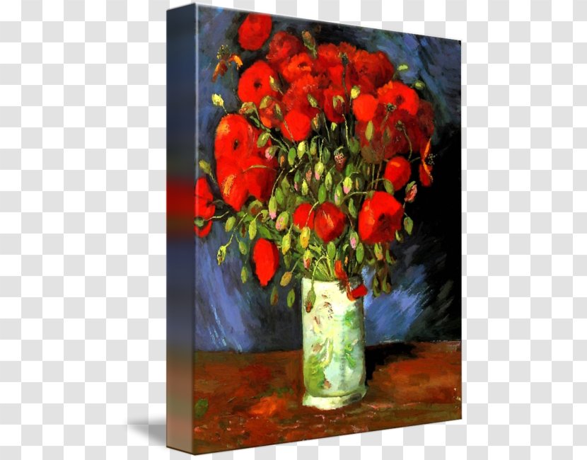 Vase With Red Poppies Painting Art Impressionism Drawing - Oil - Vincent Van Gogh Transparent PNG
