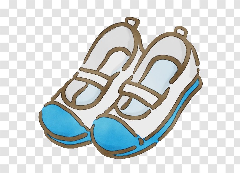 Watercolor Cartoon - Footwear - Turquoise Aqua Transparent PNG