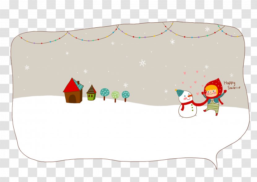 Cartoon Snowman Speech Balloon Illustration - Child - And Snow On The Little Red Riding Hood Transparent PNG