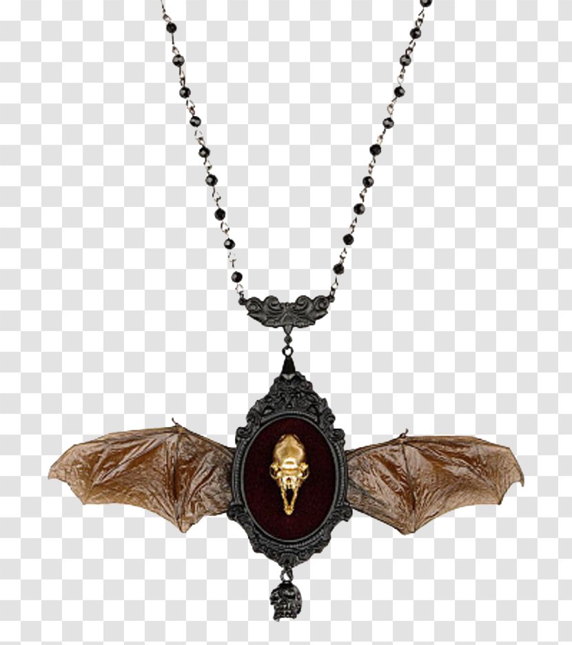 Locket Necklace Bat Jewellery Rudraksha - Gold - Wings Transparent PNG