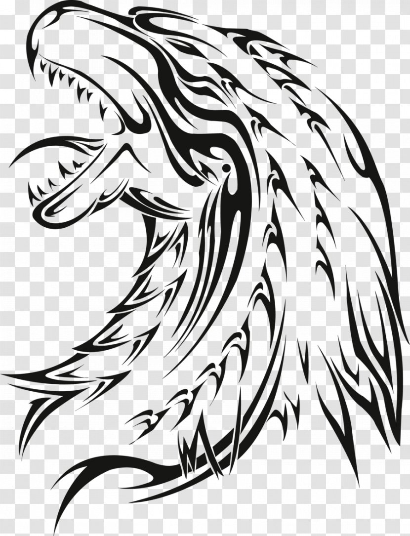 Godzilla Drawing Tattoo Design Kaiju - Eagle - Badass Pattern Transparent PNG