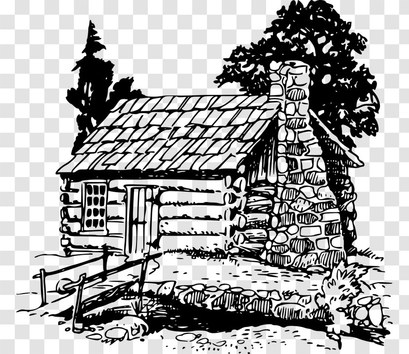 Log Cabin Drawing Coloring Book Adult - House - Plant Transparent PNG