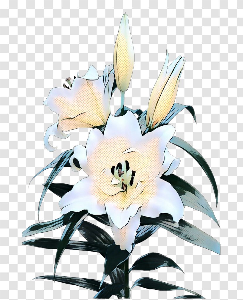 Floral Design Easter Lily Flower Bouquet Cut Flowers - Botany - Blackandwhite Transparent PNG