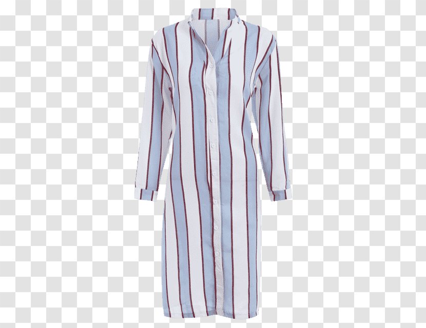 Blouse Button Sleeve Tunic La Blusa Rayada - Nightwear - Striped Maxi Dresses Transparent PNG
