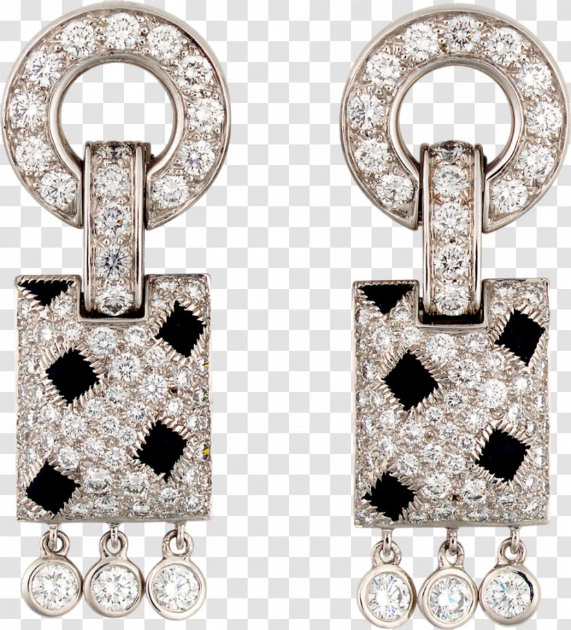 Earring Cartier Leopard Jewellery Diamond - Colored Gold - Platinum Earrings Asia Transparent PNG