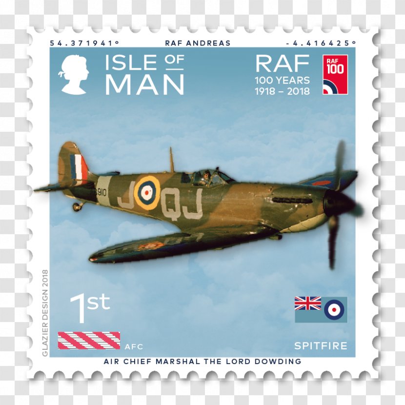 Supermarine Spitfire Isle Of Man Post Office Royal Air Force Postage Stamps - Military Transparent PNG