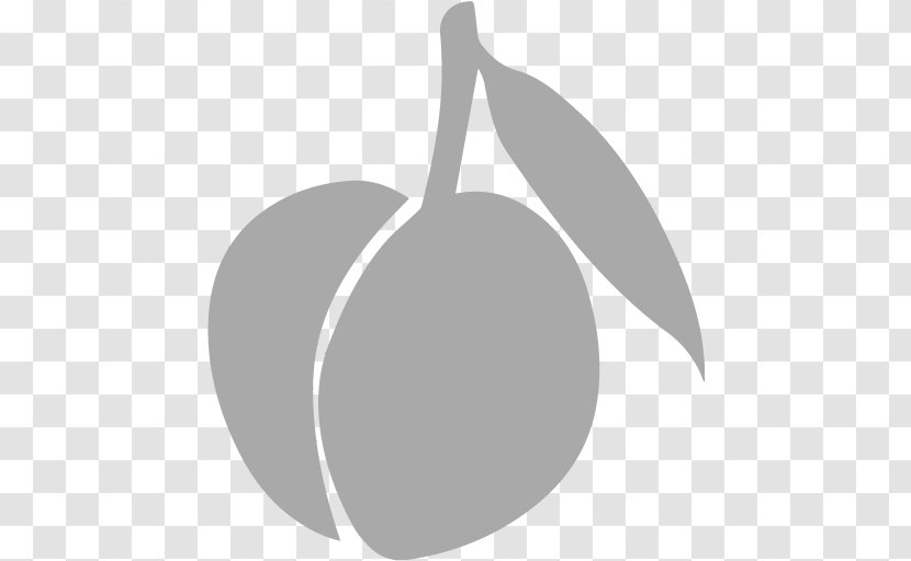 Peach Fruit Desktop Wallpaper - Black And White - Leaf Transparent PNG