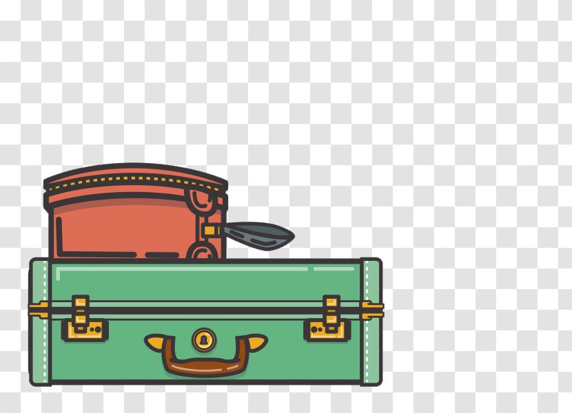 Cartoon Illustration - Travel - Creative Pull Box Free Transparent PNG