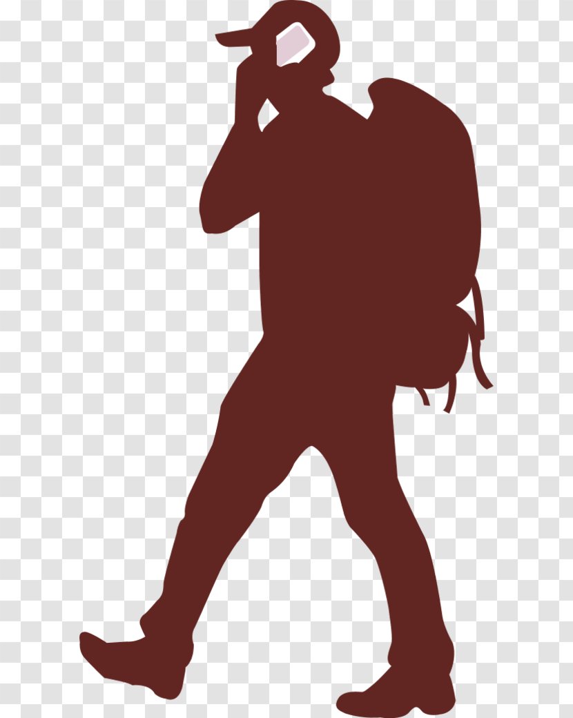 Backpacking Silhouette Hiking Clip Art - Backpacker Hostel - Walking Icon Transparent PNG