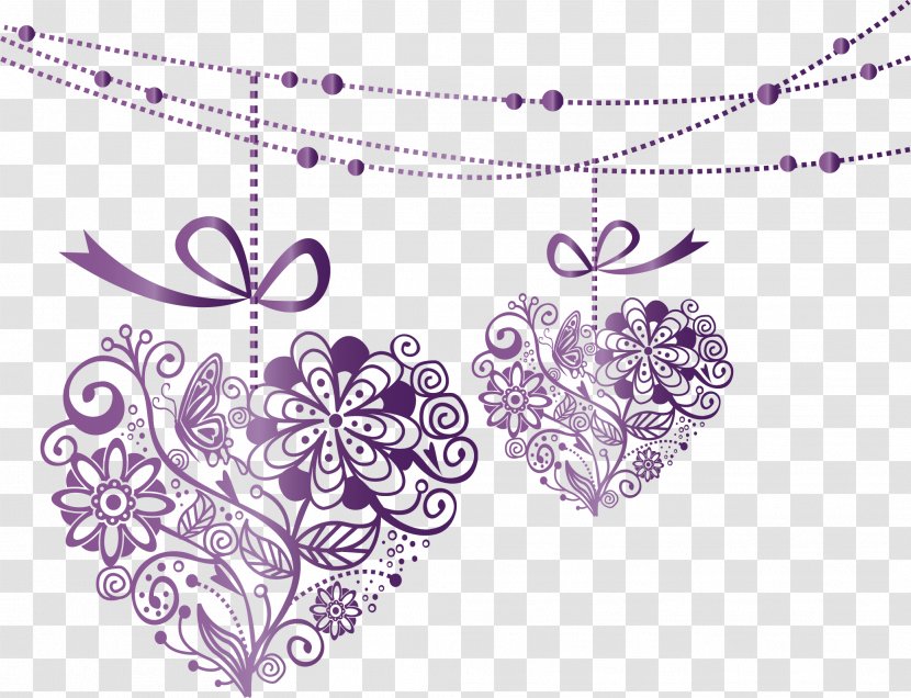 Heart Violet - Abziehtattoo Transparent PNG