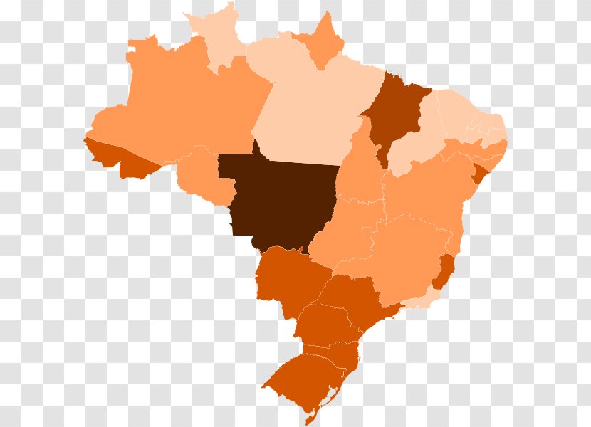 Brazil Blank Map Vector - Mapa Polityczna Transparent PNG