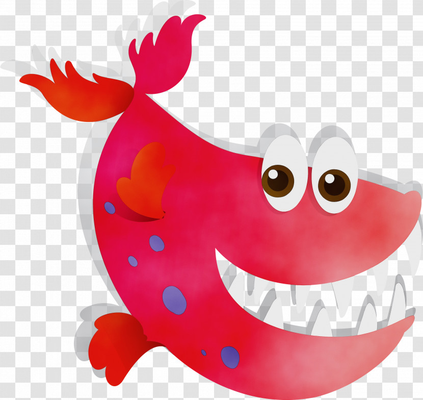 Pink Cartoon Red Smile Transparent PNG