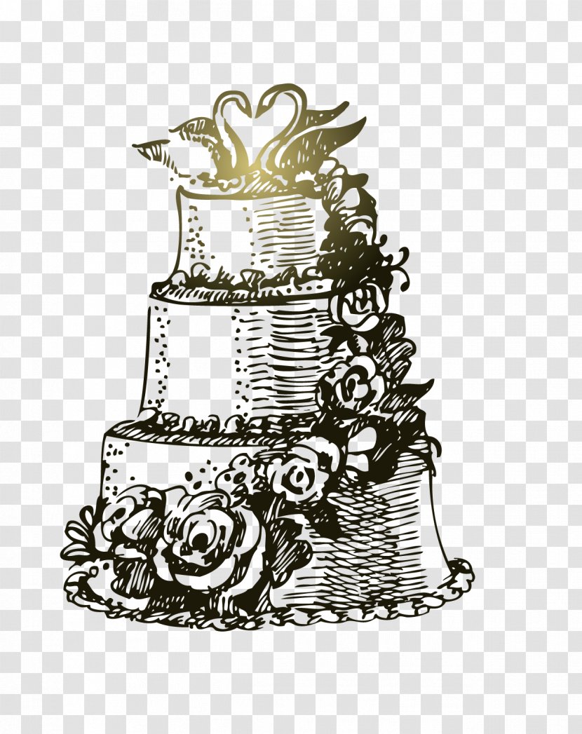 Wedding Invitation Cake Drawing - Hand-painted Transparent PNG