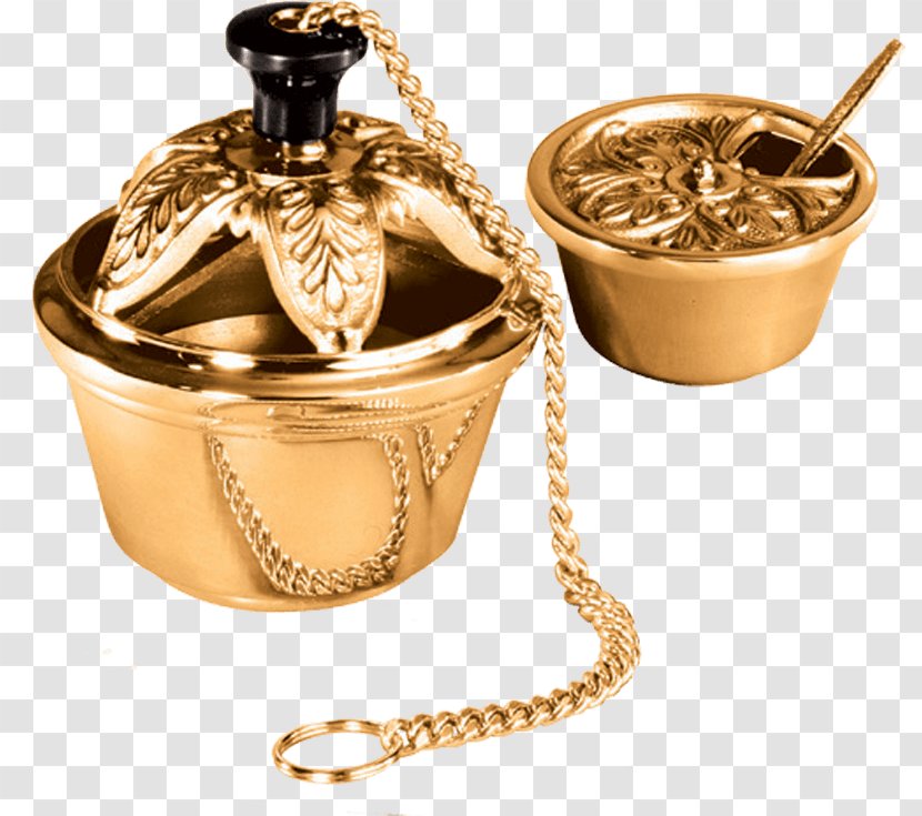 01504 Brass Boat Censer Transparent PNG