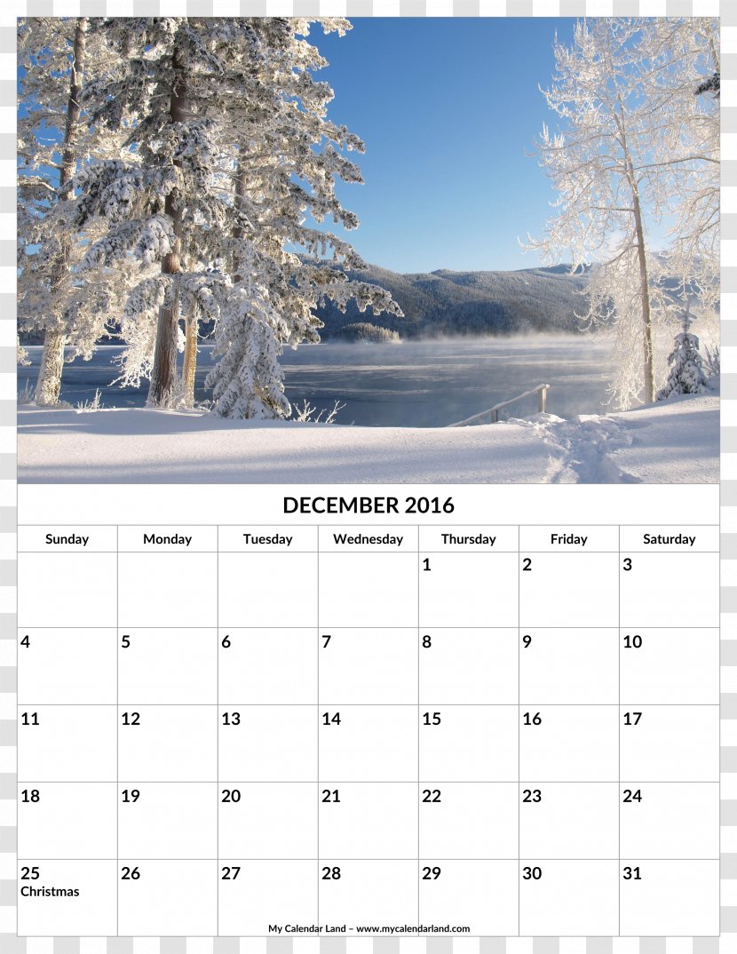 0 Calendar 1 December Winter - Design Transparent PNG