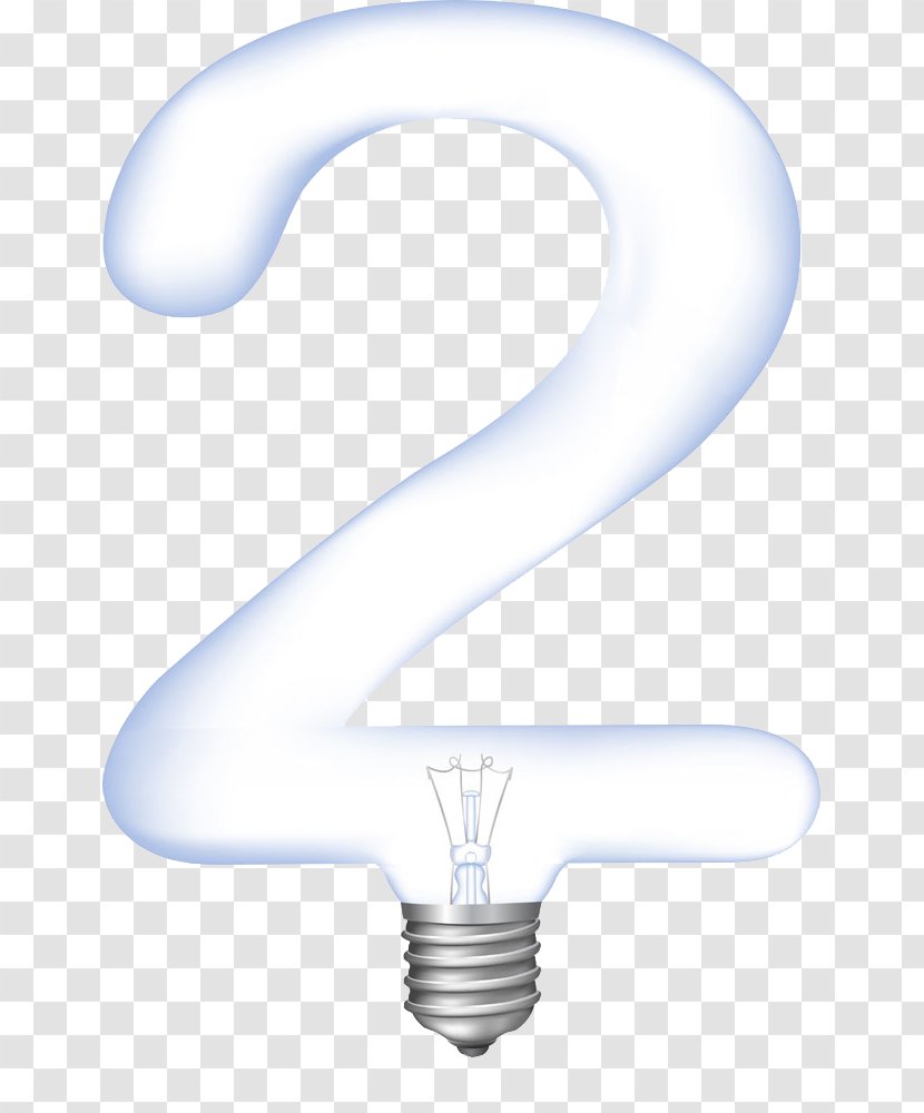 Incandescent Light Bulb Fluorescent Lamp - Number 2 Transparent PNG
