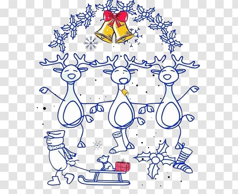 Reindeer Christmas T-shirt Clip Art - Heart - Decoration Free Blue Buckle Transparent PNG
