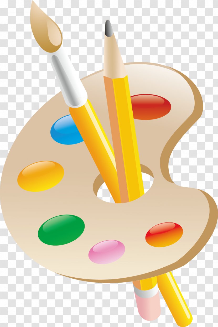 Oil Painting Palette Color - Shape - And Paint Pen Transparent PNG