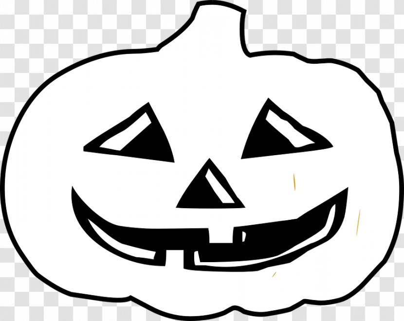 Jack-o'-lantern Halloween Pumpkin Black And White Clip Art Transparent PNG