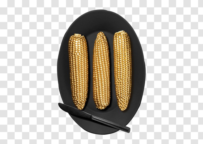 Maize Corn On The Cob Gold - Platter - Golden Transparent PNG