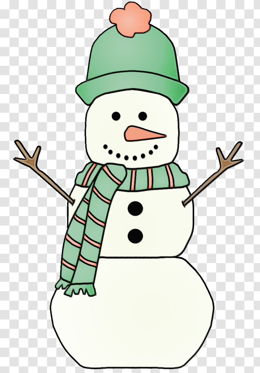 Christmas Watercolor - Frosty The Snowman - Cartoon Broom Transparent PNG