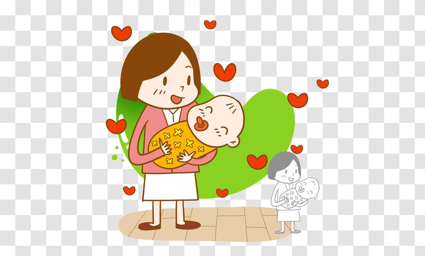 Woman Infant Clip Art - Cartoon - Holding A Baby Transparent PNG