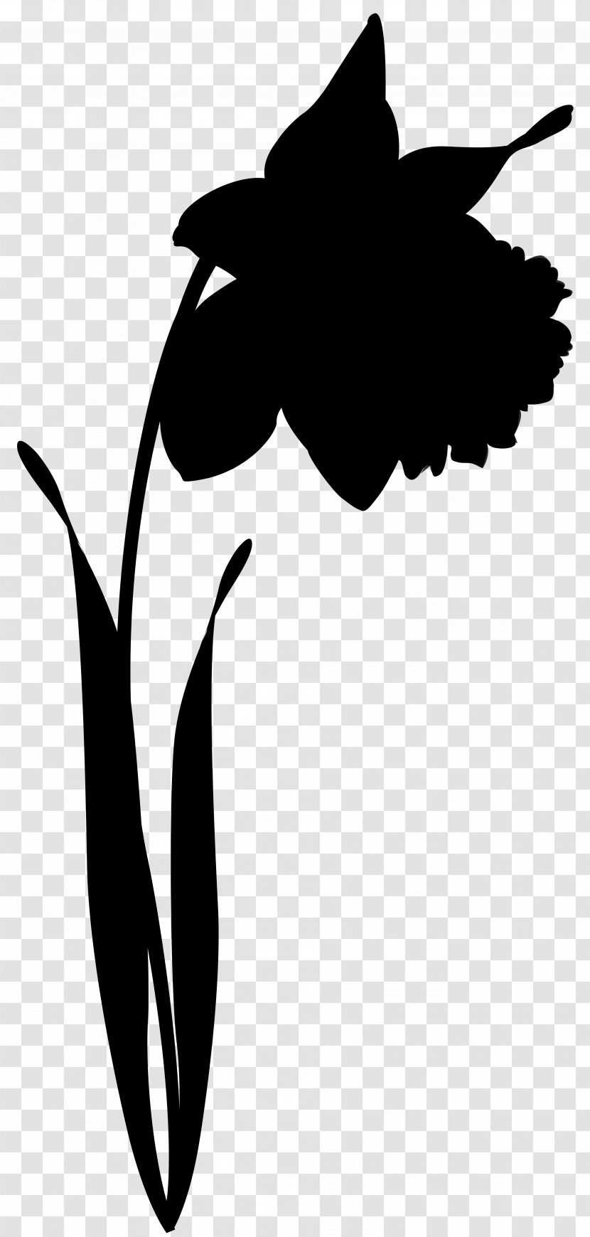 Clip Art Leaf Flower Silhouette Line - Monochrome - Plant Transparent PNG