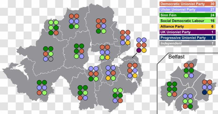 Northern Ireland Assembly Election, 2007 2017 2003 1998 - Play - Map Transparent PNG