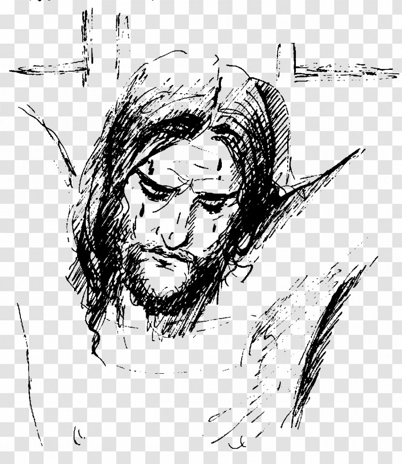 Jesus Drawing Good Friday Sketch - Silhouette Transparent PNG